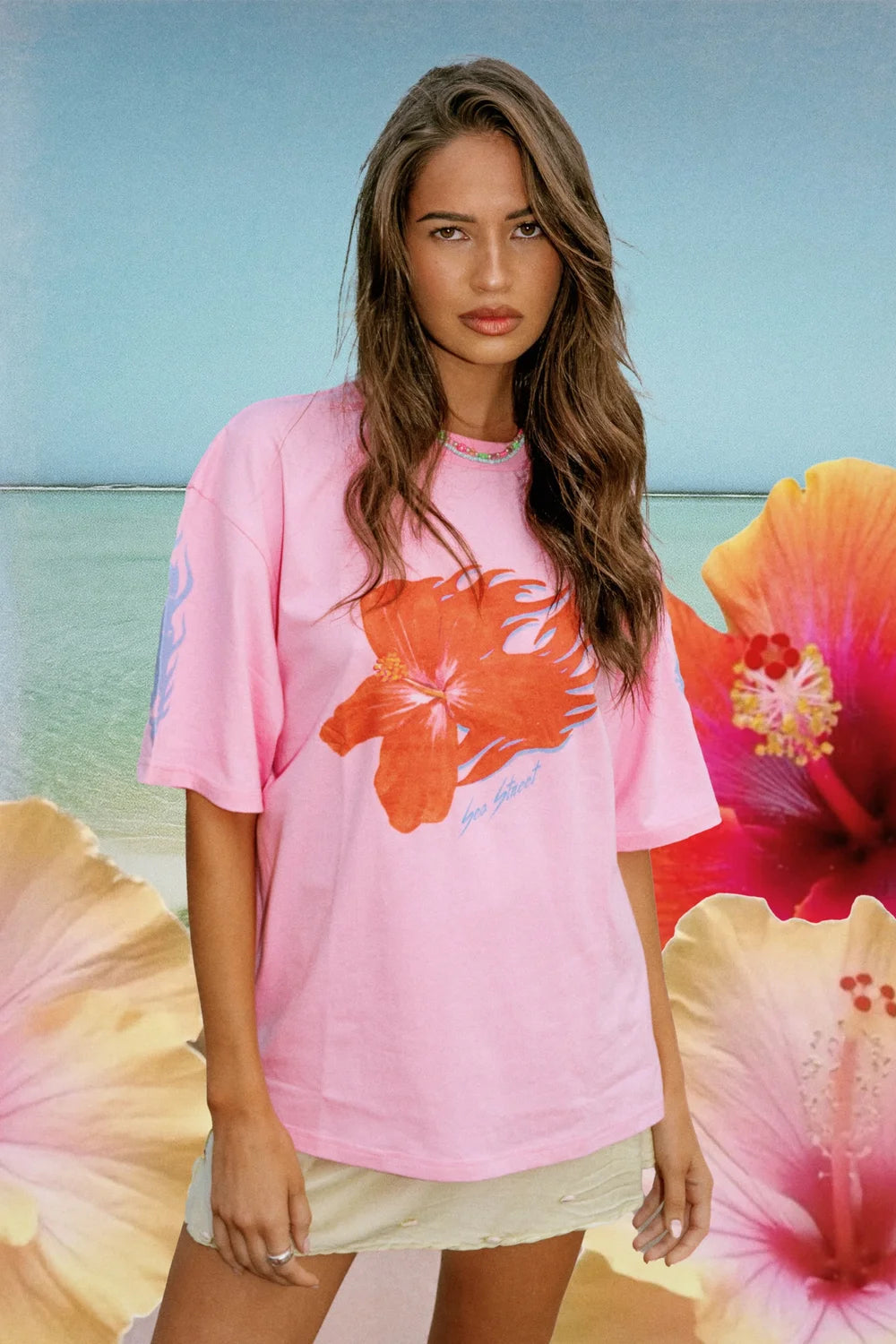Flaming Hibiscus T-Shirt Sea Street