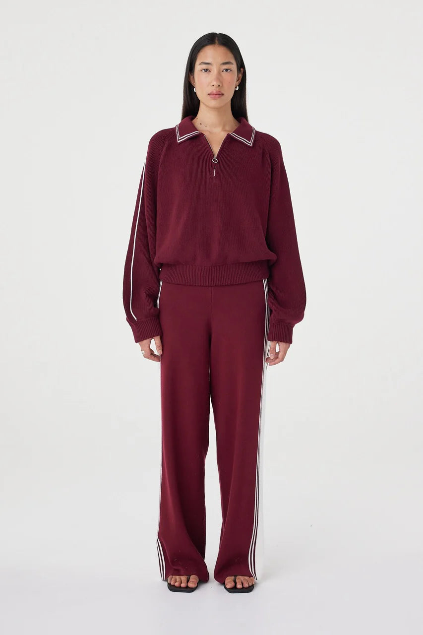 Emery Pant - Merlot and Cream Arcaa
