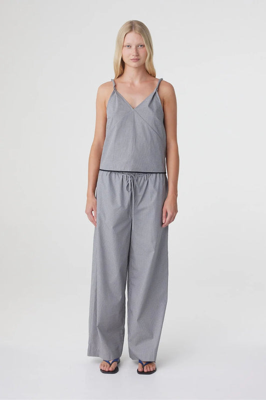 Sia Pant - Muted Blue Check Arcaa