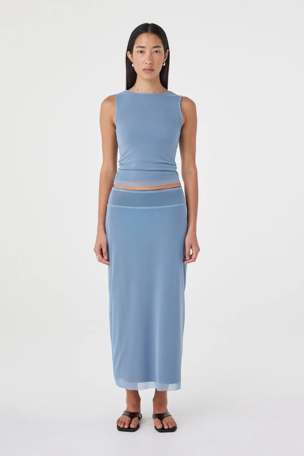 Eden Reversible Top - Pale Blue and Espresso Arcaa