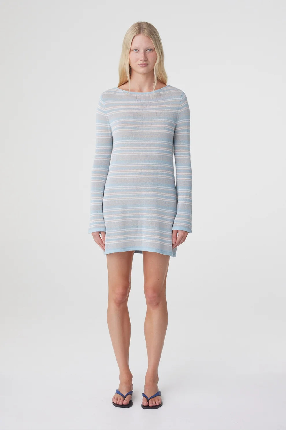 Nia Long Sleeve Mini Dress - Cream Stripe Arcaa