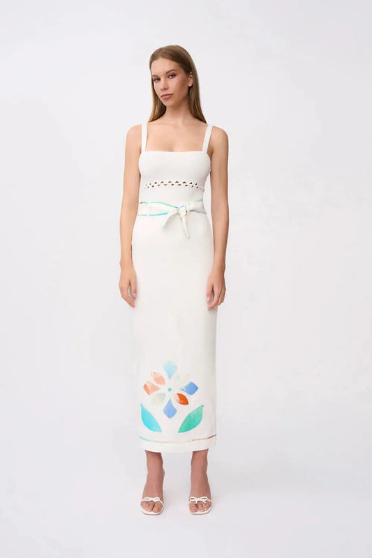 Fiori Applique Ankle Skirt By Johnny