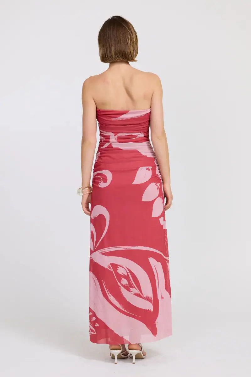 Flora Strapless Dress - Hibiscus Sovere