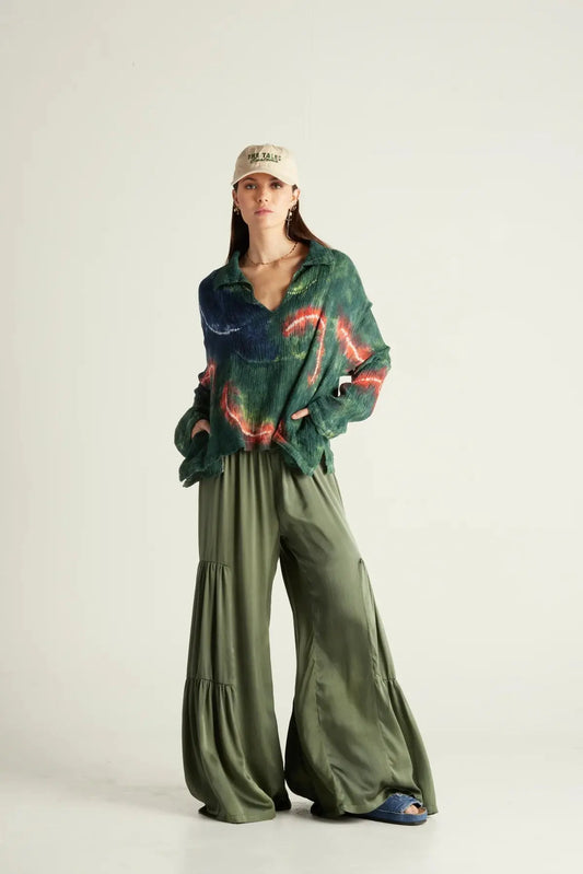 Florence Silk Pants - Green The Tales