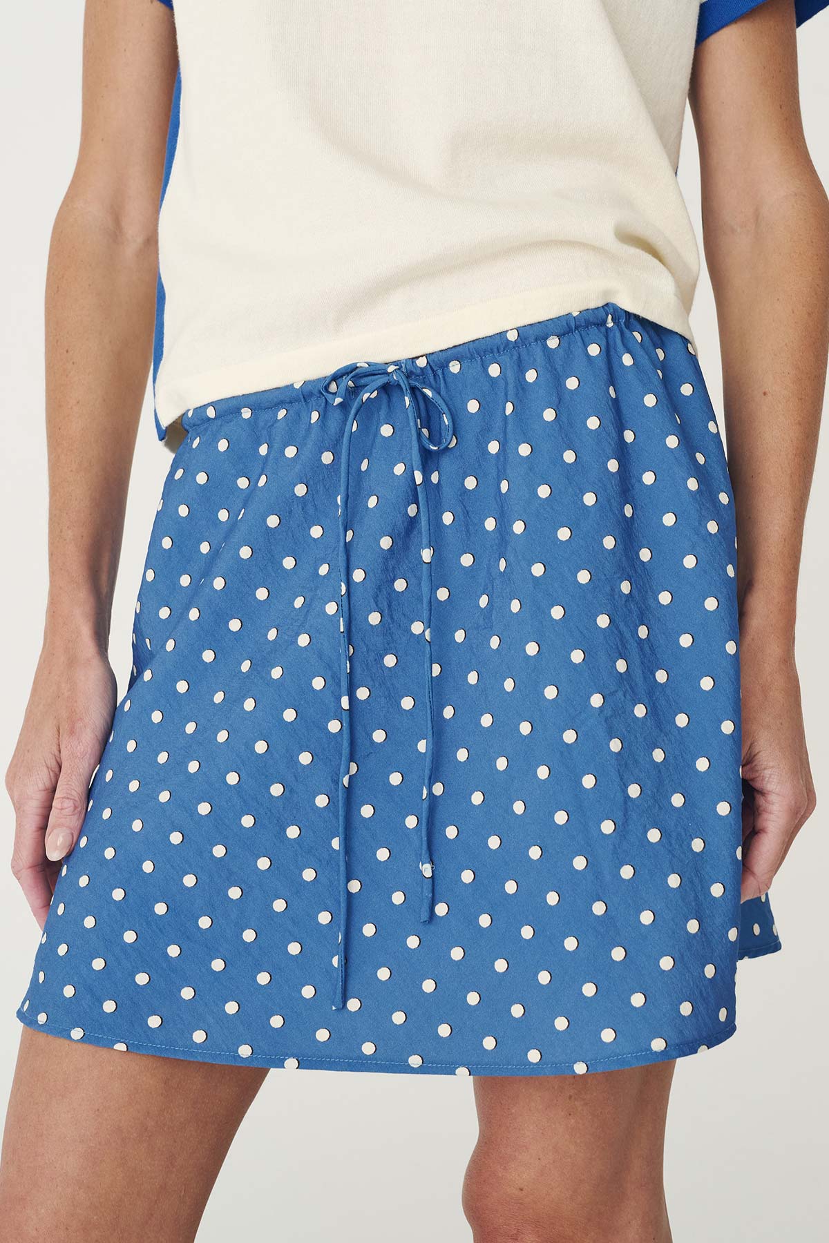 Frannie Silk Mini Skirt - Cornflower Spot Rowie