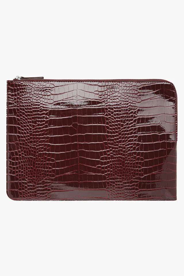 Zoe Laptop Sleeve 13-14" Burgungy Croc Georgia Mae