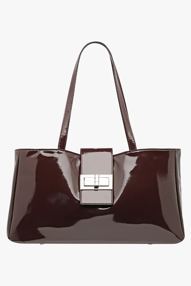 Margot Bag - Patent Burgundy Georgia Mae