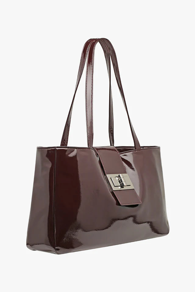 Margot Bag - Patent Burgundy Georgia Mae