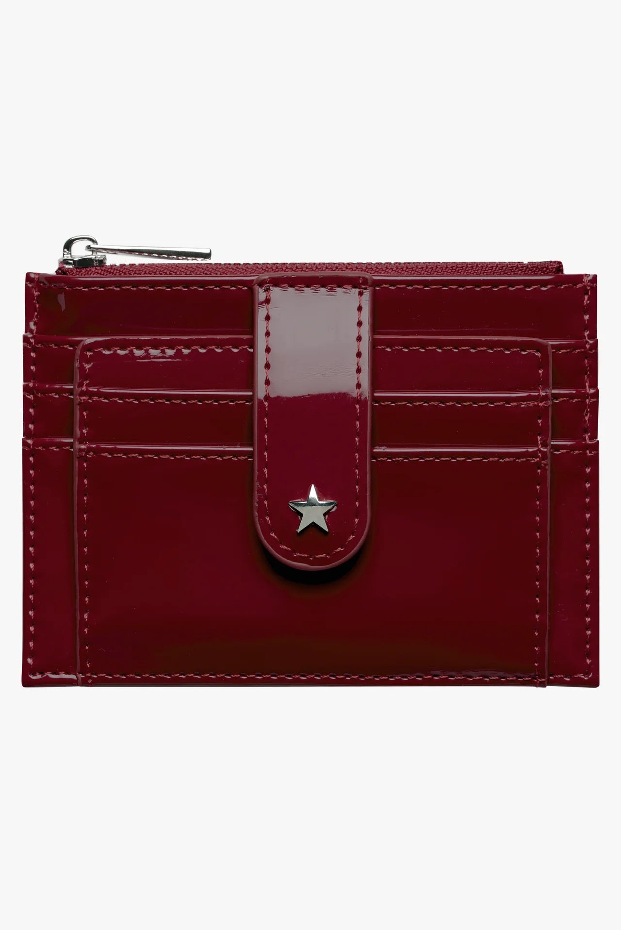 Daisy Card Wallet - Patent Burgundy Georgia Mae