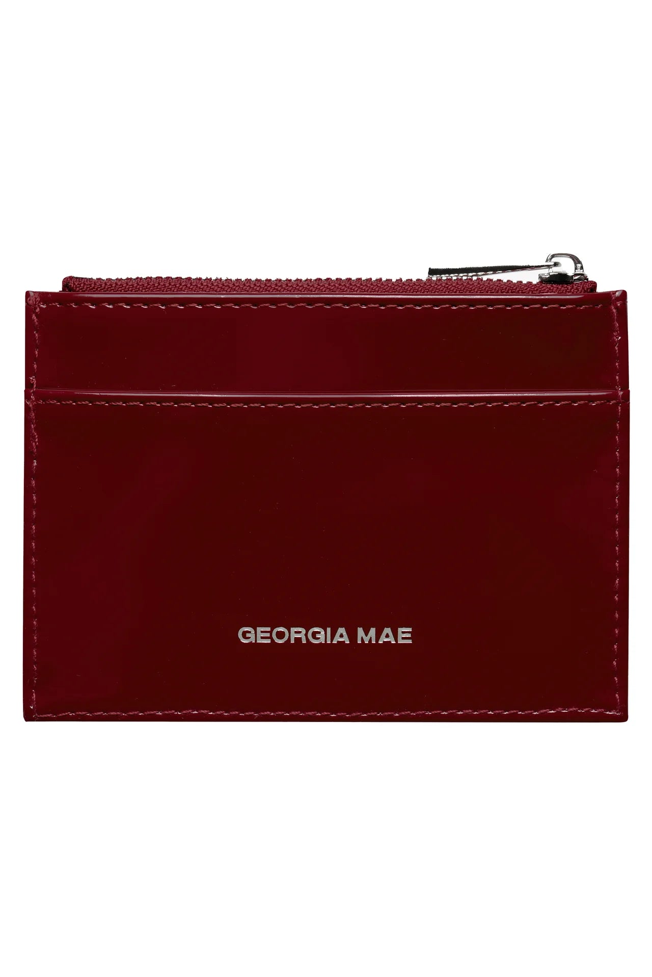Daisy Card Wallet - Patent Burgundy Georgia Mae