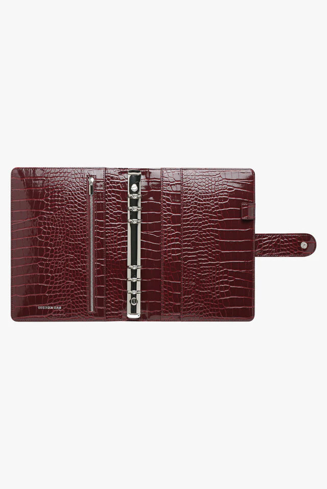 Mara A5 Planner Cover - Burgundy Croc Georgia Mae