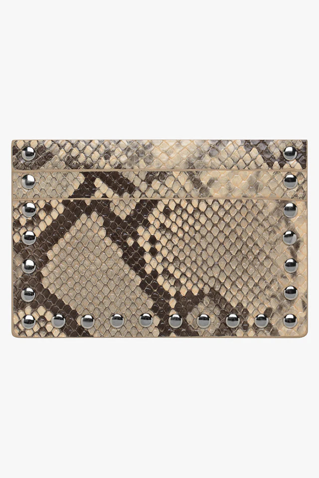 Rae Stud Card Wallet - Snakeskin Georgia Mae