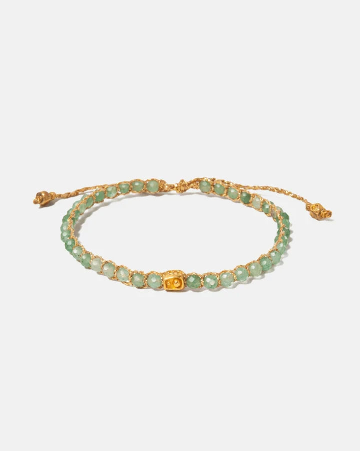 Green Jade Crystal Gemstone Bracelet - Gold Nusands