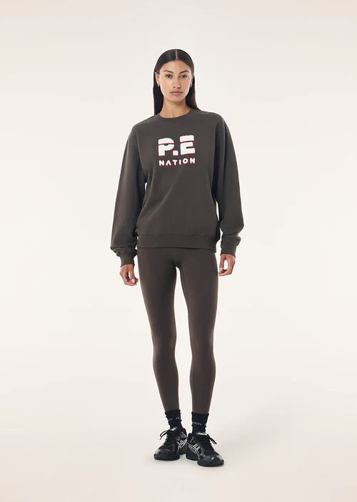 Heads Up Boucle Sweat - Dark Olive P.E Nation