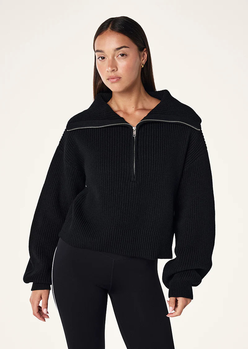 High Season Zip Neck - Black P.E Nation