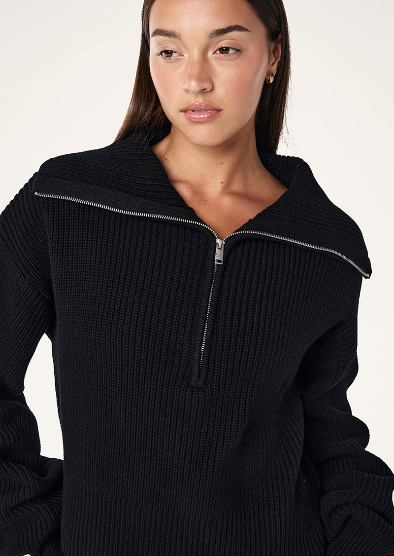 High Season Zip Neck - Black P.E Nation