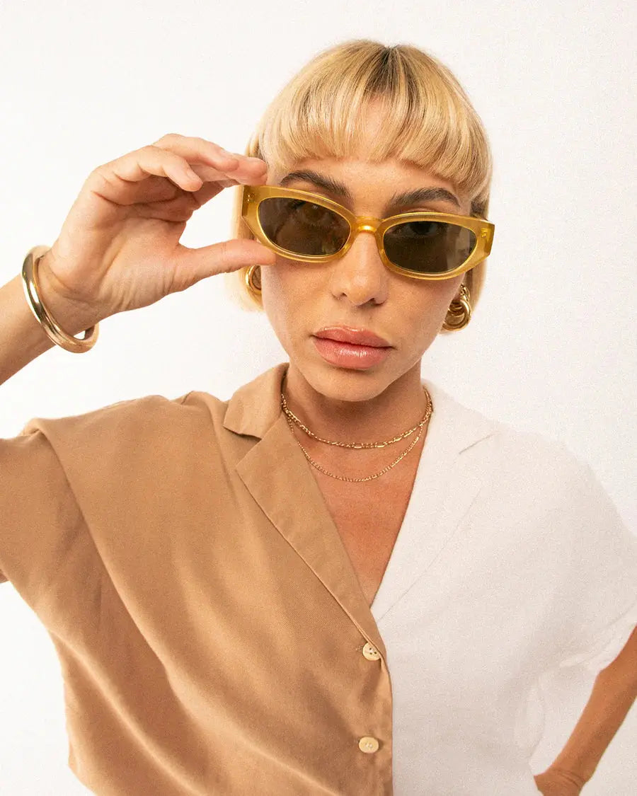 Hannya Sunglasses - Lemon/Lemon Mirror Oscar and Frank