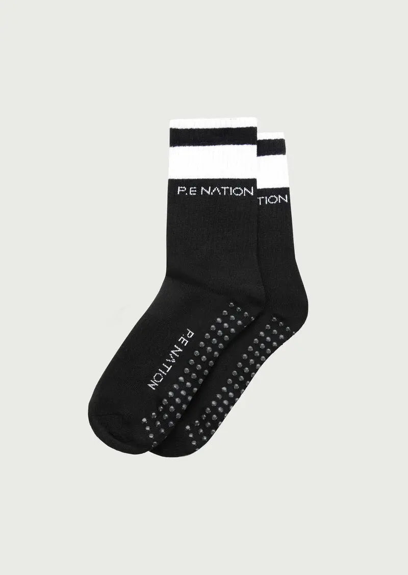 Homage Grip Crew Sock - Black/White P.E Nation