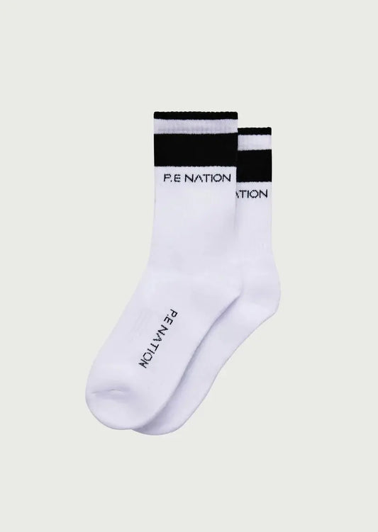 Homage Grip Crew Sock - White/Black P.E Nation