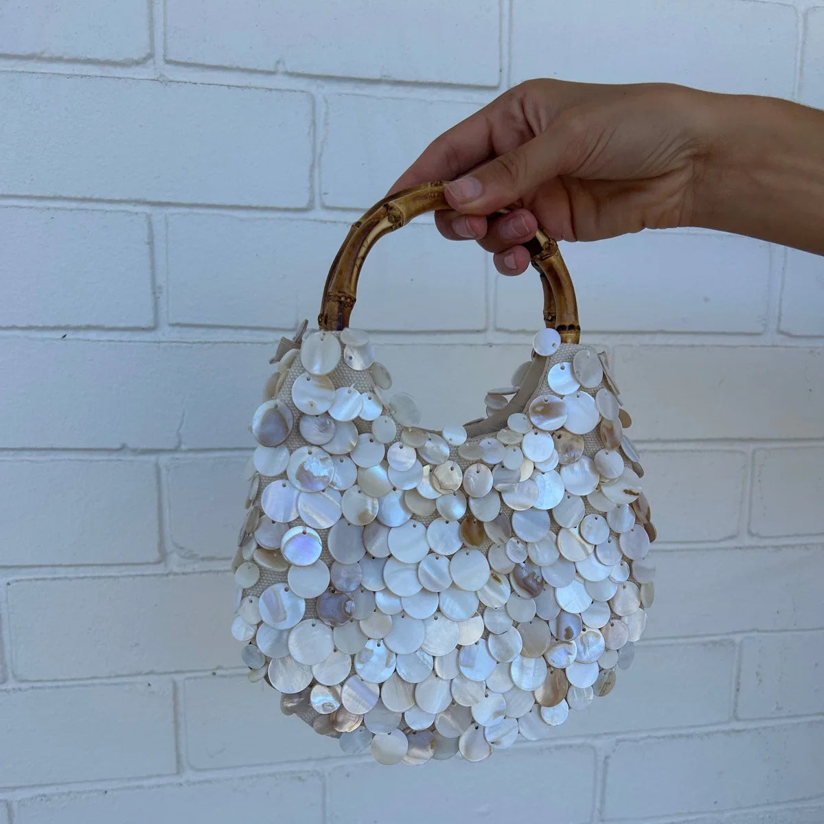 Amalfi Pearl Bamboo Bag Aelia