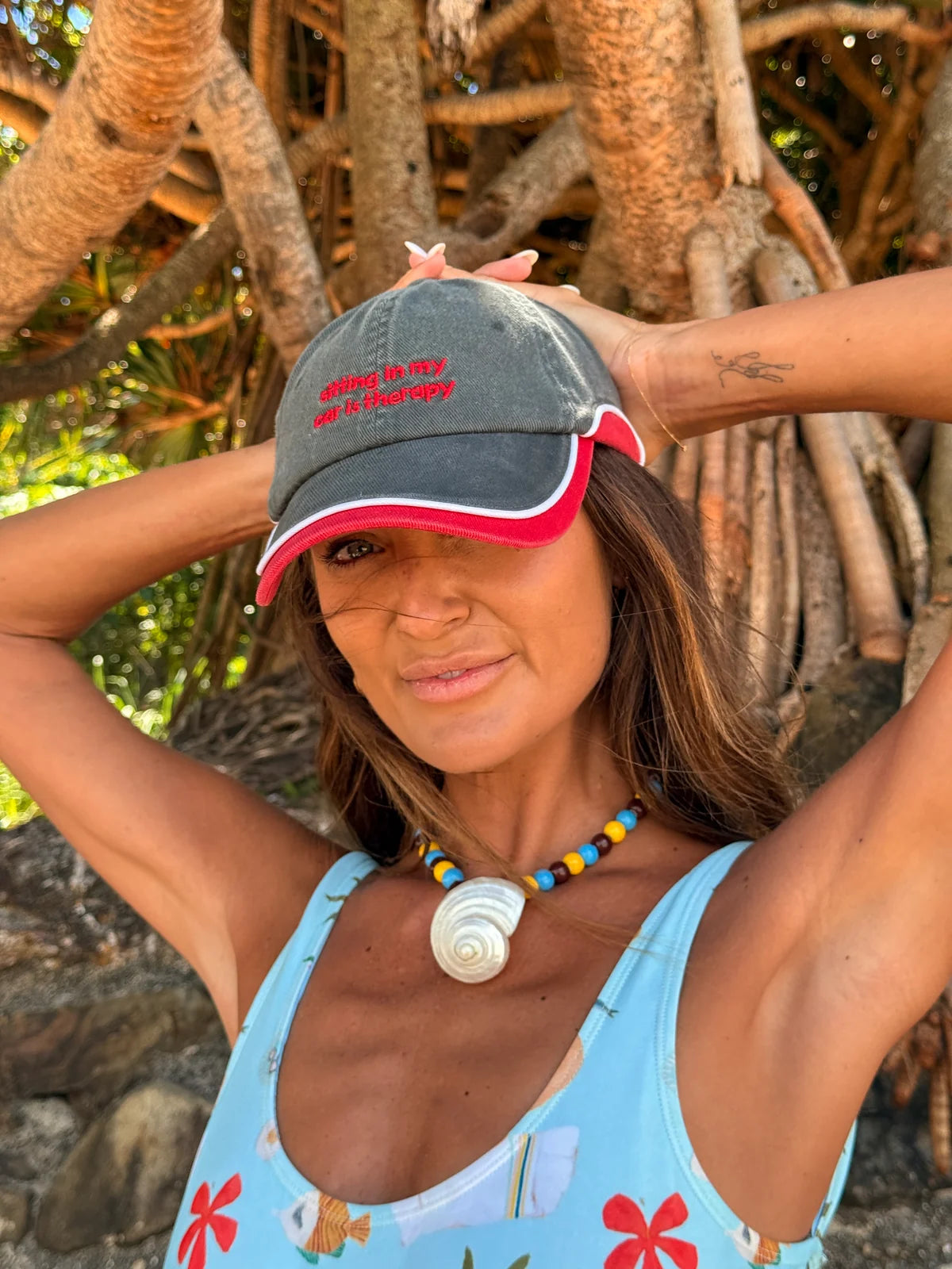 Sitting In My Car Is Therapy Cap - Red Spicy Dugong