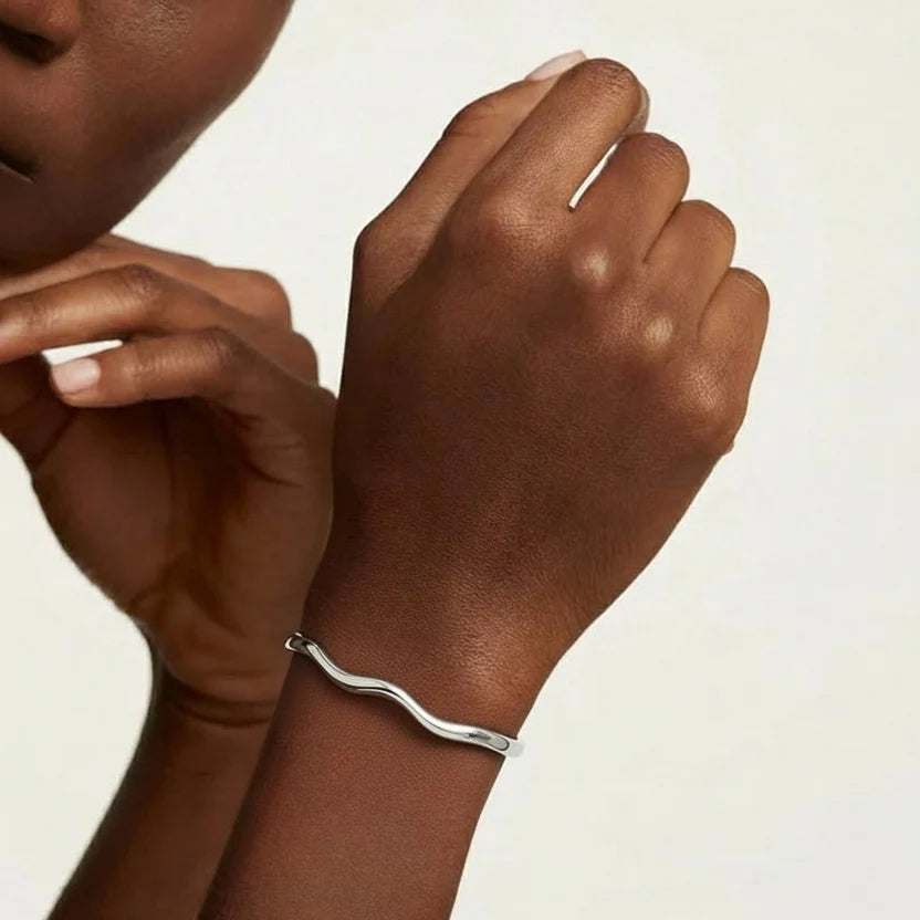 Tarni Sculpted Bracelet - Silver Zaya Collective