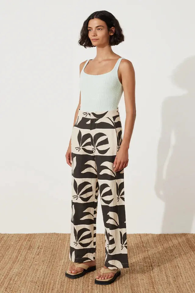 Iris Palm Linen Cotton Blend Pant Zulu & Zephyr