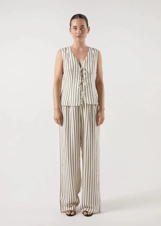 Isabel Stripe Linen Pants Bisk the Label