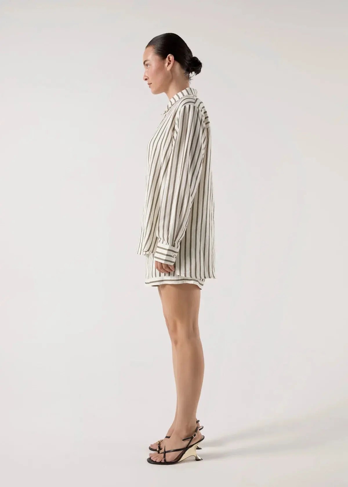 Isabel Stripe Linen Shirt Bisk the Label