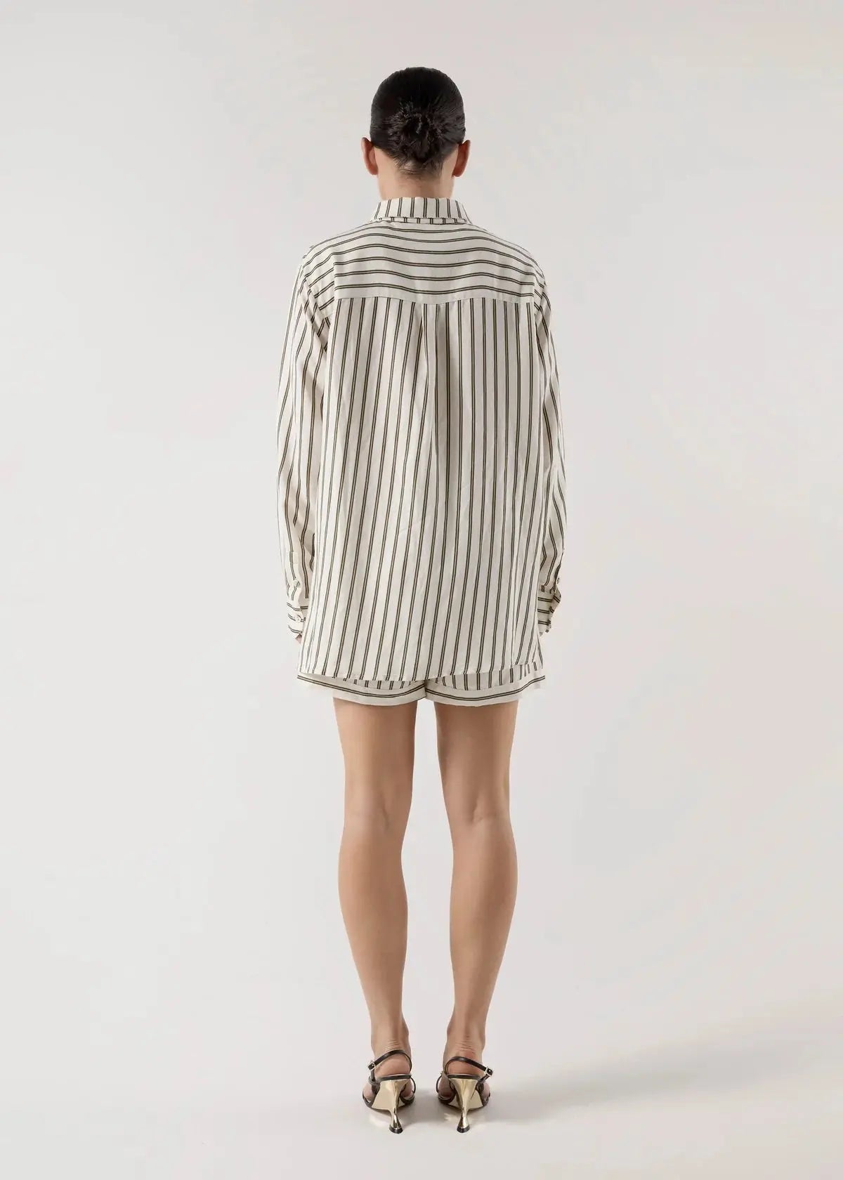 Isabel Stripe Linen Shirt Bisk the Label