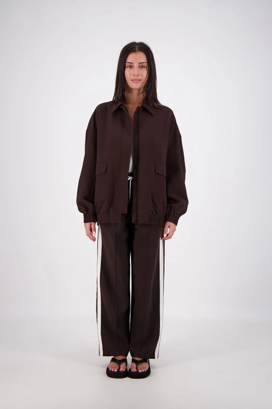 Ischia Bomber Jacket - Dark Brown Jasmine Alexa