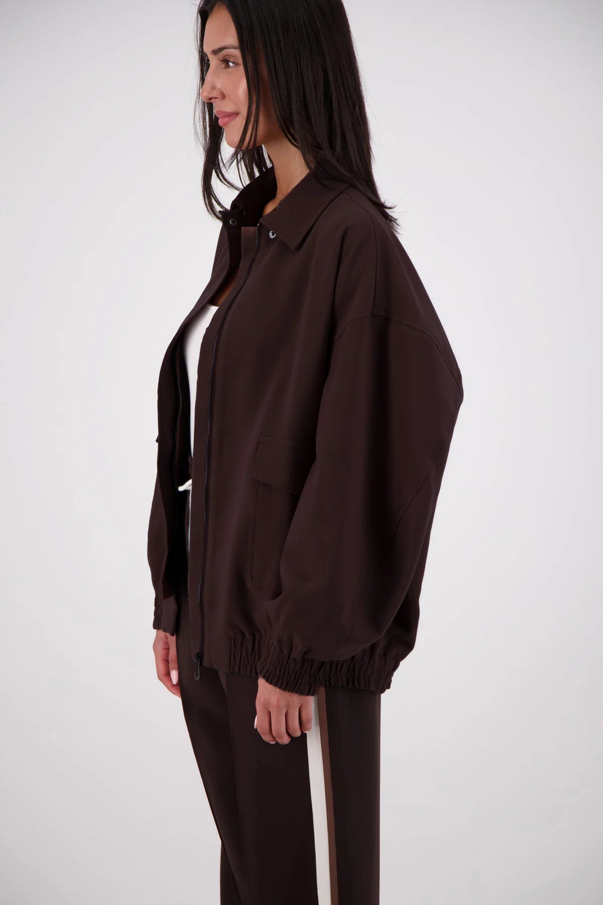 Ischia Bomber Jacket - Dark Brown Jasmine Alexa