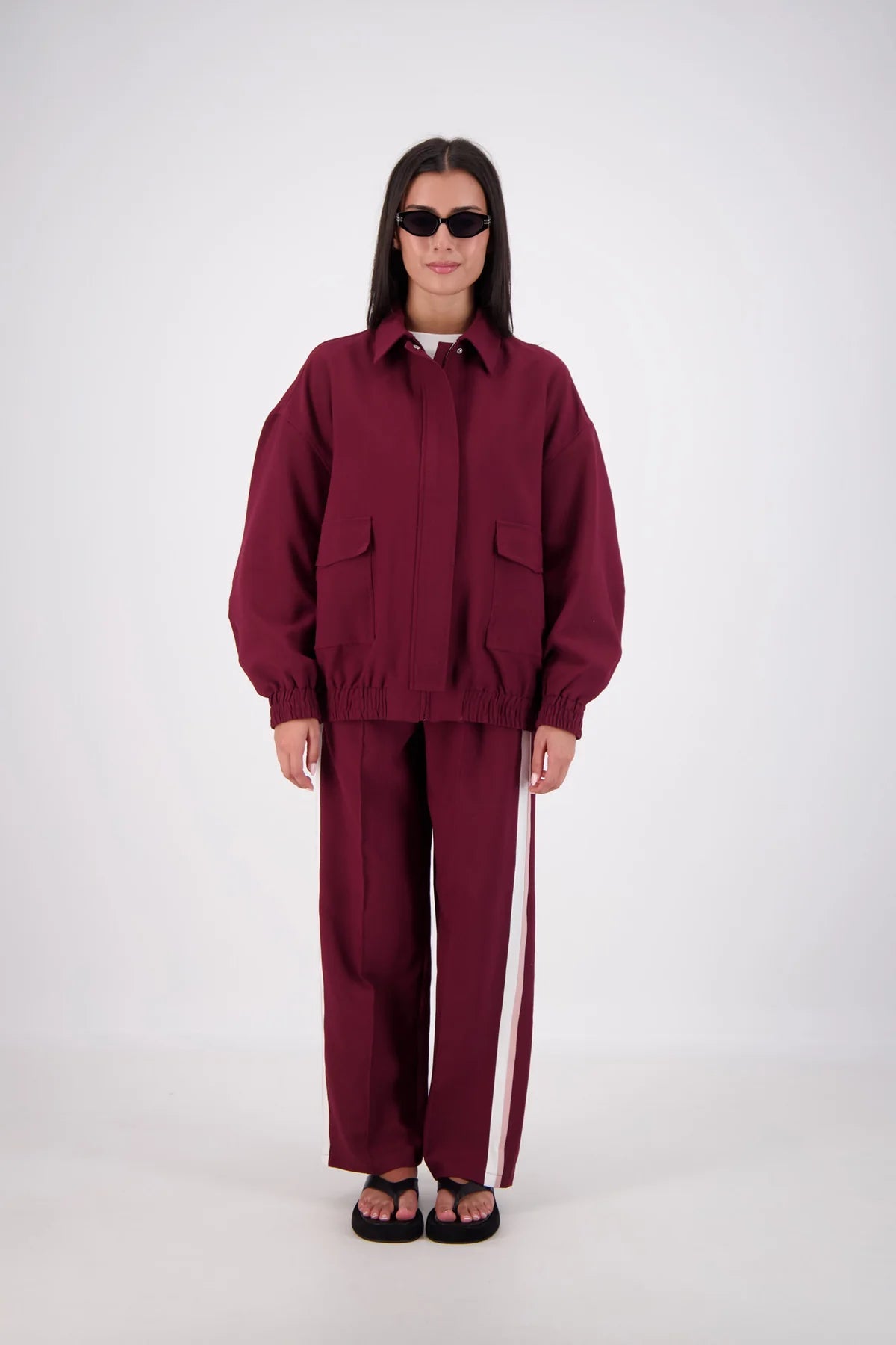 Ischia Bomber Jacket - Plum Jasmine Alexa