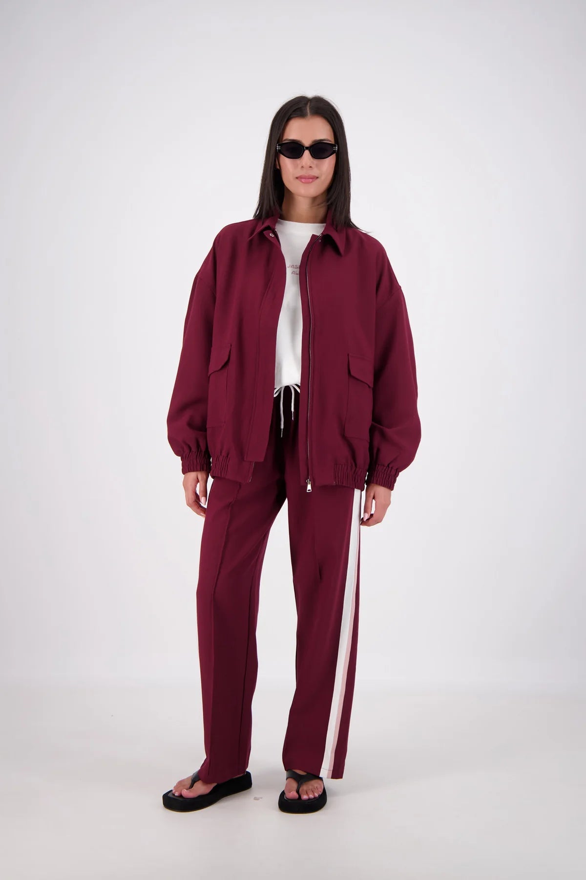 Ischia Bomber Jacket - Plum Jasmine Alexa