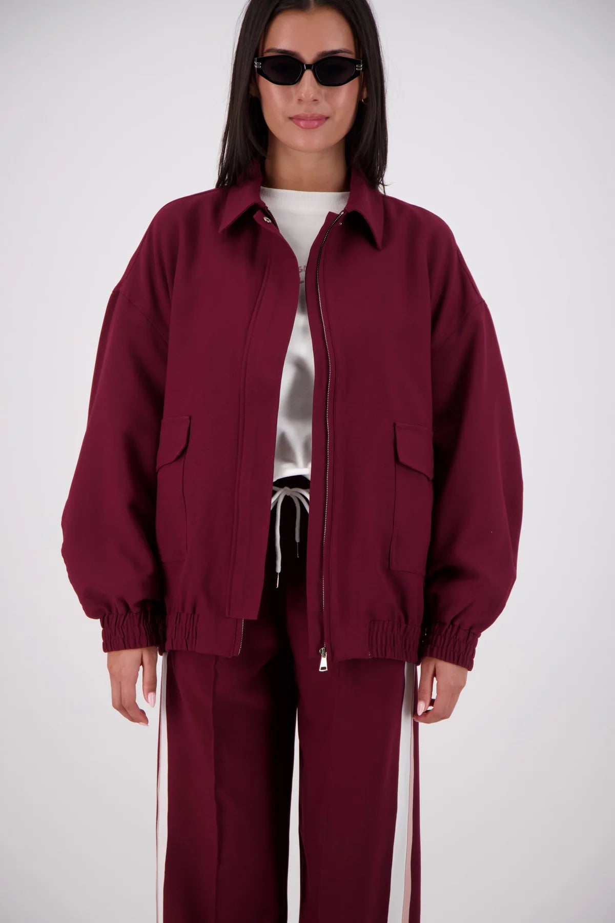 Ischia Bomber Jacket - Plum Jasmine Alexa