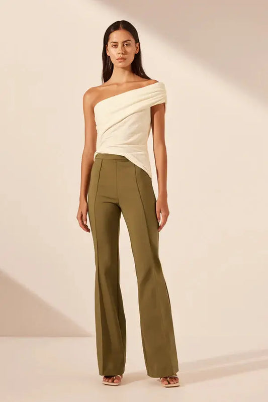 Lani Boot Cut Flared Pant - Army Green Shona Joy