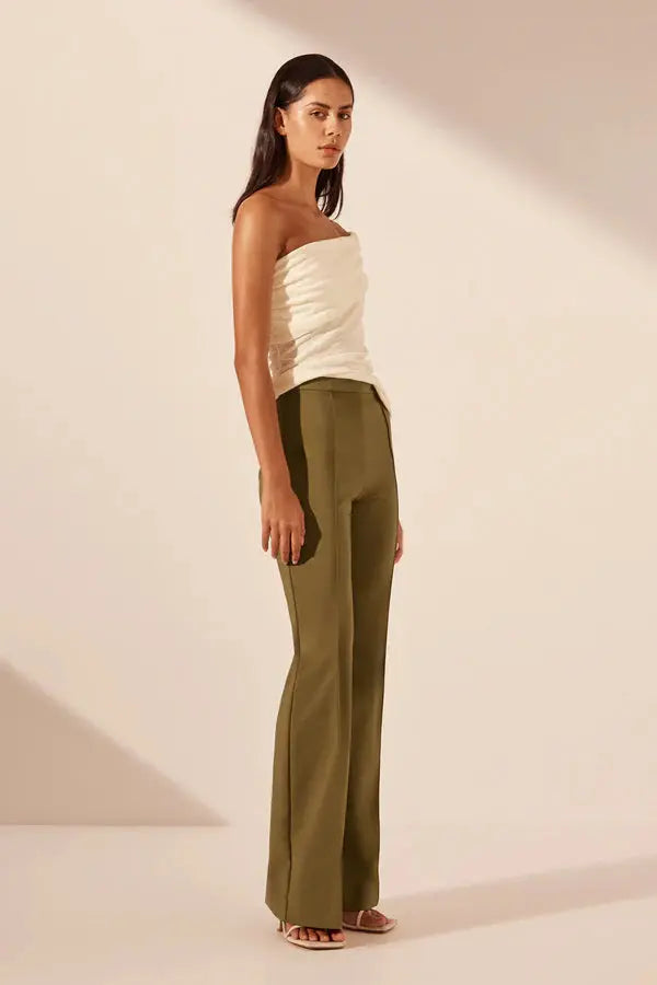 Lani Boot Cut Flared Pant - Army Green Shona Joy