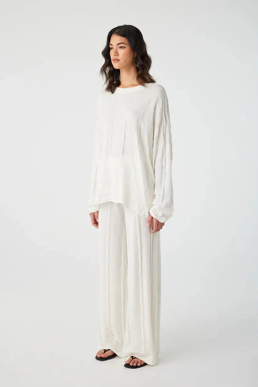 Arcaa Lara Long Sleeve Knit Cream side view 