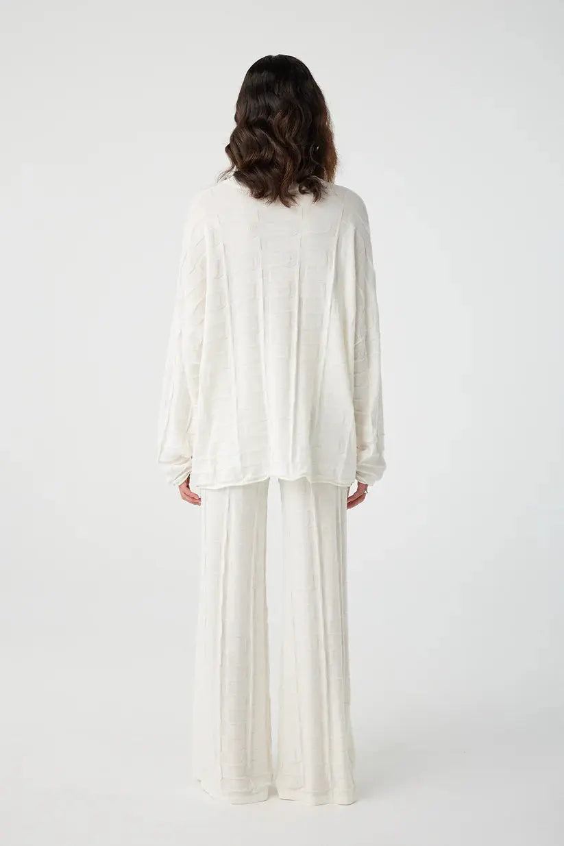 Lara Long Sleeve Knit - Cream Back View