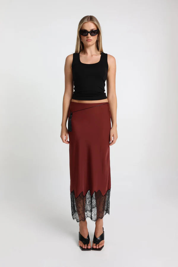 Luella Maxi Skirt - Merlot Madison
