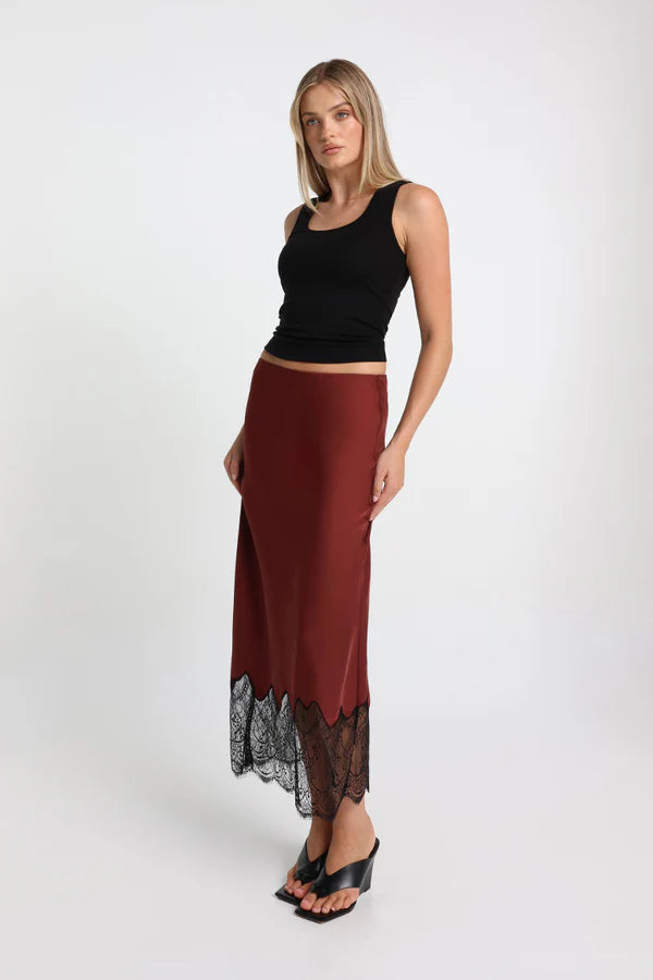 Luella Maxi Skirt - Merlot Madison