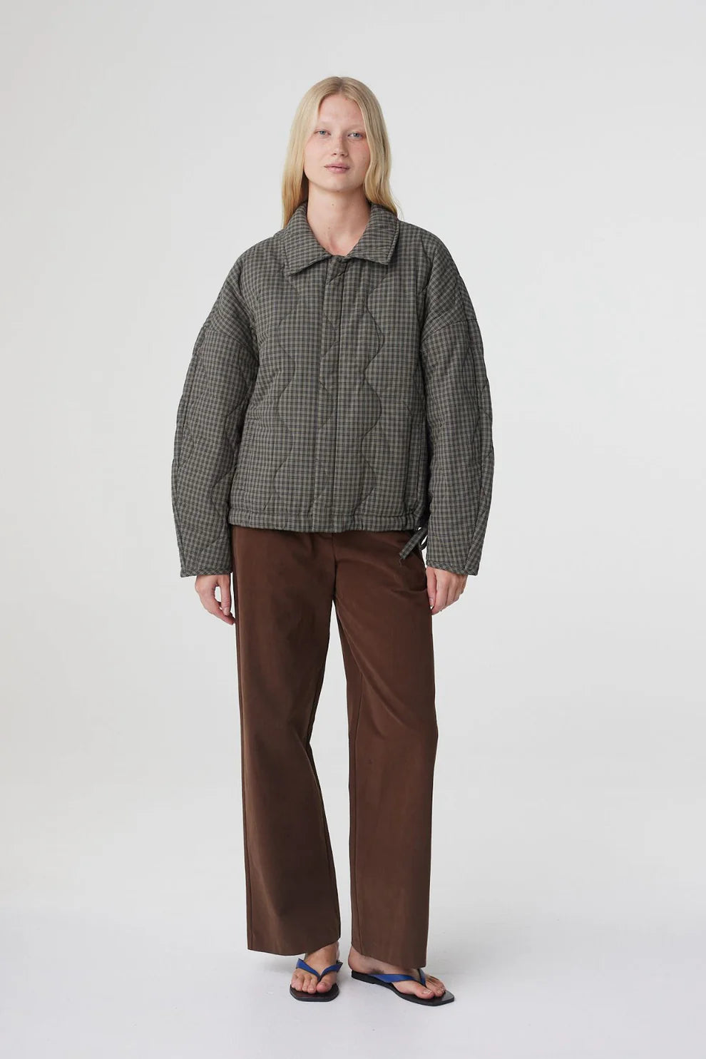 Matteo Jacket - Olive and Teal Check Arcaa