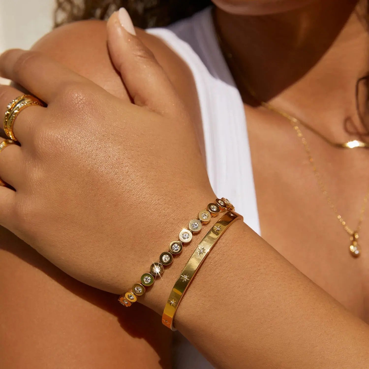 Maeve Gold Bracelet Stone Arms of Eve