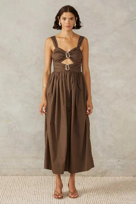 Malibu Midi Dress - Chocolate Mon Renn