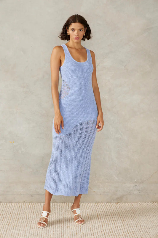 Marina Knit Dress - Soft Blue Mon Renn