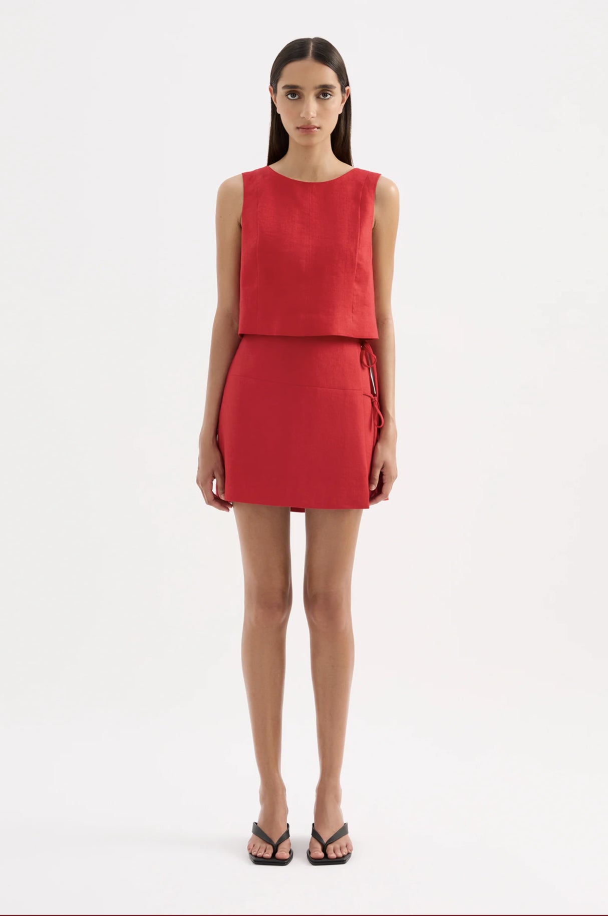 Marli Linen Top - Vermillion Nude Lucy