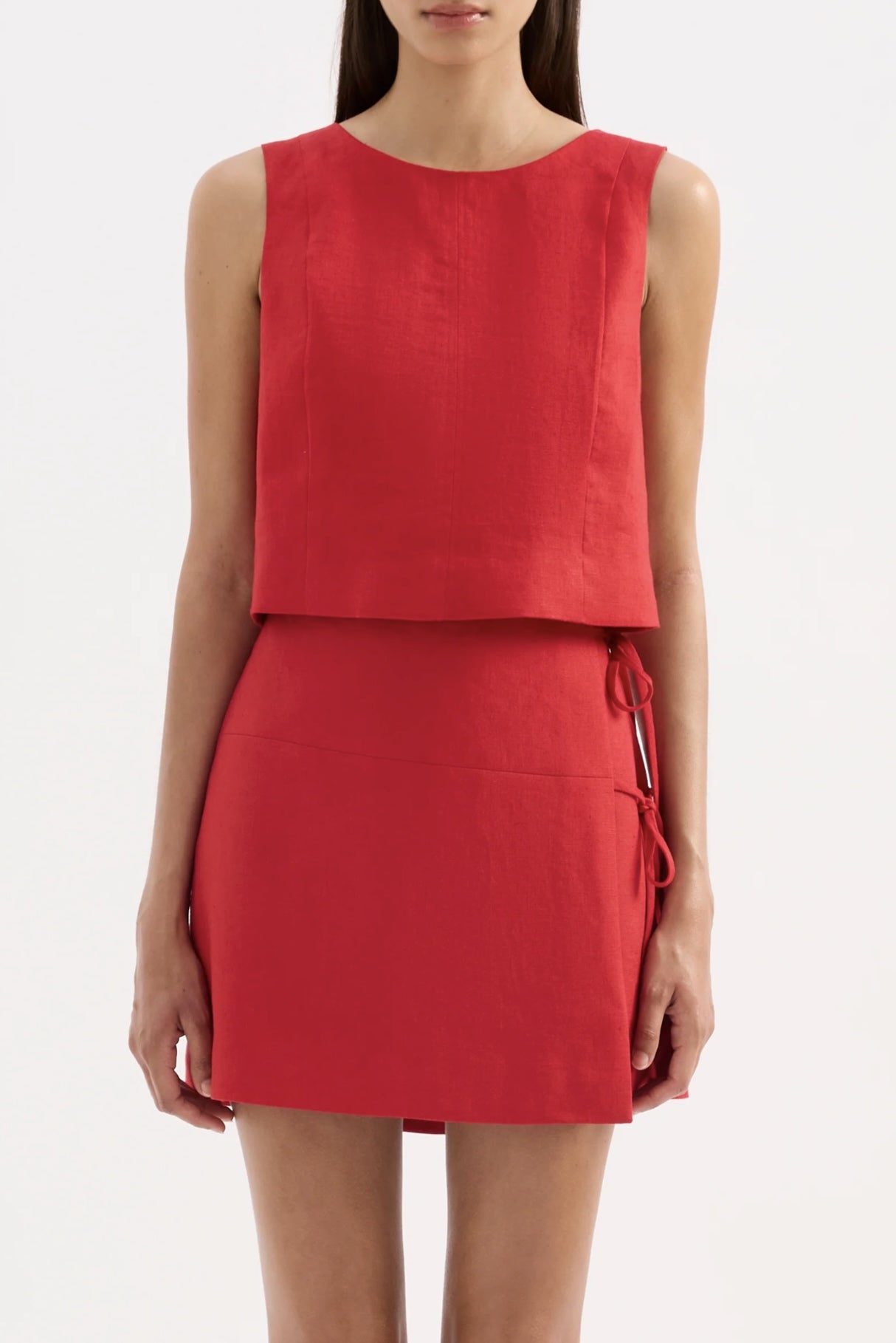 Marli Linen Top - Vermillion Nude Lucy