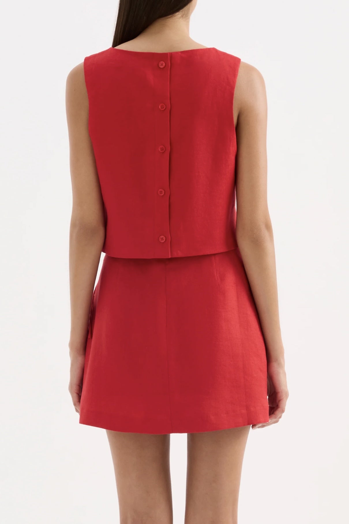 Marli Linen Top - Vermillion Nude Lucy