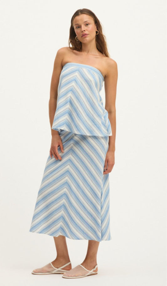 Martha Skirt - Bright White - Blue The Summery Copenhagen