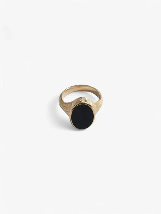 Midnight Onyx Ring - 18K Gold Vermeil Nusands